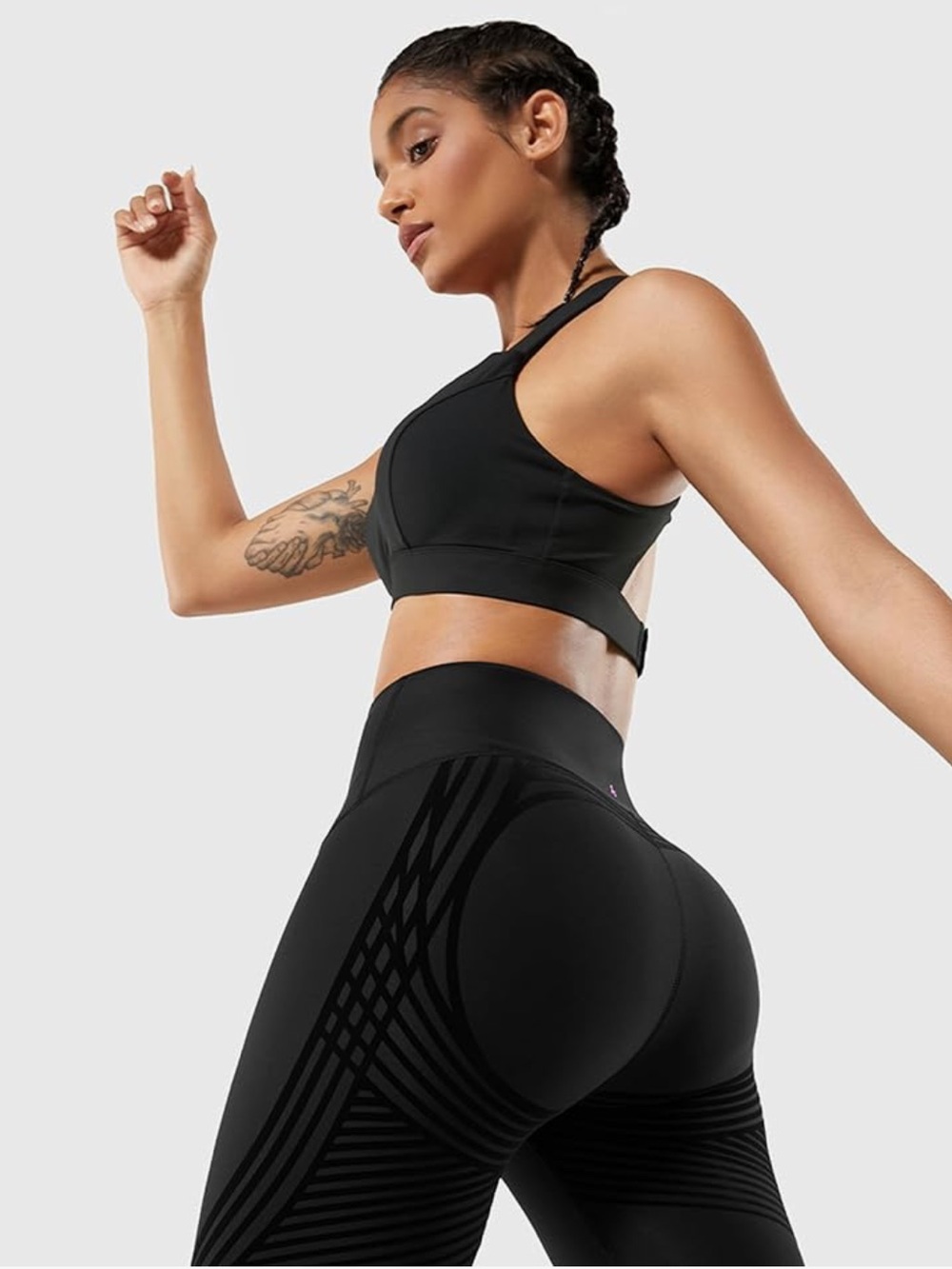 Fanka High Waisted Pants 7/8 Length Reversible Wear Body Sculpt Compression - Picture 10 of 16